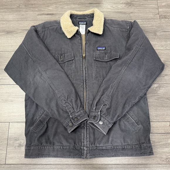 Patagonia Organic Cotton Corduroy Sherpa Lined Trucker Jacket Sz L - Picture 2 of 12